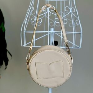 Women mini purse circular ivory color